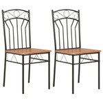vidaXL Chaises à manger lot de 2 marron MDF