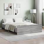 vidaXL Cadre de lit tête de lit et pied de lit sonoma gris 135x190 cm