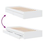 vidaXL Cadre de lit avec tiroirs blanc 75x190 cm bois d'ingénierie