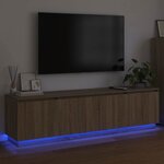 vidaXL Meuble TV avec LED Chêne sonoma 180 x 38 x 49 cm