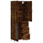 vidaXL Buffet haut Chêne fumé 69 5x34x180 cm Bois d'ingénierie