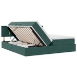 vidaXL Lit de rangement LED avec matelas Vert foncé 200 x 200 cm