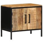 vidaXL Table de chevet 50x30x45 cm Bois massif de manguier brut