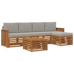 vidaXL Ensemble de canapés d'extérieur 6 pc Gris Naturel et Clair