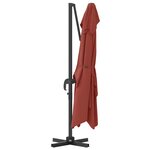 vidaXL Parasol Déporté Terracotta Polyester  Acier Grand