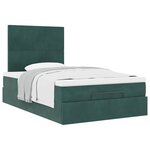 vidaXL Cadre de lit ottoman avec matelas vert foncé 120x190 cm velours