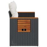 vidaXL Canapé de jardin avec coussins 2 places noir résine tressée