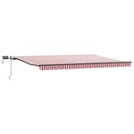 vidaXL Auvent rétractable Rouge et Blanc 500 × 300 cm