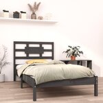 Vidaxl cadre de lit gris bois massif 100x200 cm