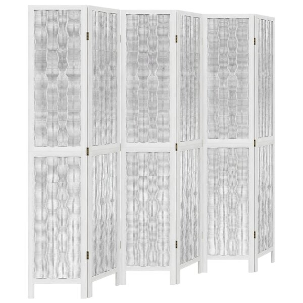vidaXL Cloison de séparation 6 panneaux blanc bois de paulownia massif