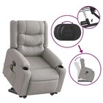 vidaXL Fauteuil de massage inclinable gris nuage tissu