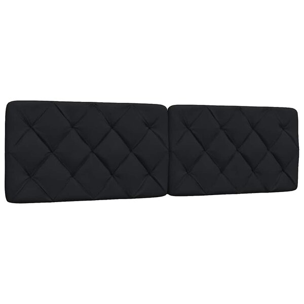 vidaXL Coussin de tête de lit noir 180 cm tissu