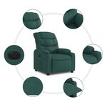 vidaXL Fauteuil inclinable électrique Vert foncé Tissu