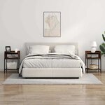 vidaXL Cabinet de chevet avec étagère 2 Pièces Chêne fumé 40 x 40 x 61 cm