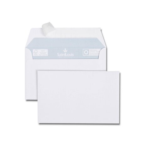 Paquet de 25 enveloppes de visite blanches 90x140 100 g bande de protection gpv