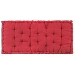 vidaXL Coussin de plancher de palette Coton 120x80x10 cm Bordeaux