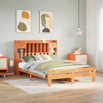 vidaXL Lit bibliothèque sans matelas cire marron 140x190 cm pin massif