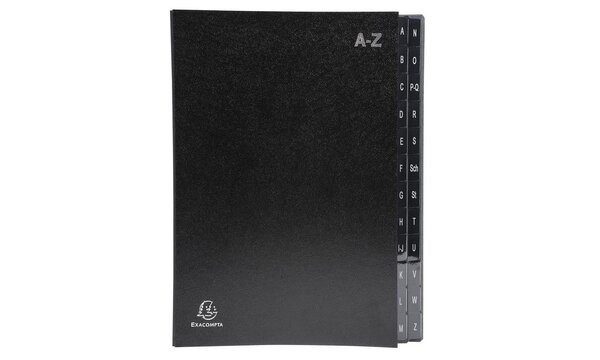 Trieur rigide Economique Ordonator 24 compartiments alphabétiques 24x34cm Noir EXACOMPTA