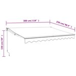 vidaXL Auvent rétractable automatique jaune et blanc 3x2 5 m