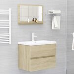 vidaXL Miroir salle de bain Chêne sonoma 60x10 5x37 cm Bois ingénierie