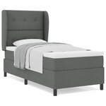 vidaXL Lit à ressorts avec matelas gris foncé  100 x 200 cm  en tissu