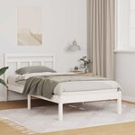 vidaXL Cadre de lit Blanc Bois massif en pin