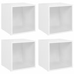 vidaXL Meubles TV 4 Pièces blanc 37x35x37 cm bois d’ingénierie