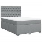 vidaXL Sommier à lattes de lit avec matelas Gris clair 140x200cm Tissu