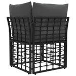 vidaXL Unité de canapé d'angle modulable pour extérieur Noir polyrotin