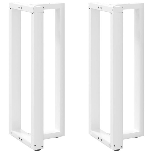 vidaXL Pieds de table de bar en T  2 pièces  blanc  40 x 35 x (100-101) cm  acier