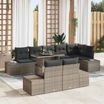 vidaXL Ensemble de canapé de jardin 9 Pièces Gris 100 x 55 x 73 cm