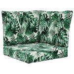 vidaXL Coussin de canapé d'extérieur Polyester Motif feuilles