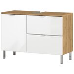 Germania Armoire sous-lavabo GW-Mauresa 34x80x56 cm Chêne et blanc