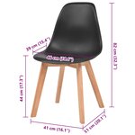 vidaXL Chaises à manger lot de 2 Noir Plastique