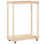 vidaXL Porte-bûches avec roulettes 76 5x40x108 cm bois massif de pin