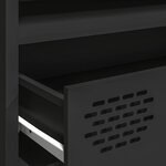 vidaXL Meuble TV noir 202x39x43 5 cm acier laminé à froid