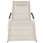 vidaXL Chaise longue avec oreiller Aluminium et textilène Crème