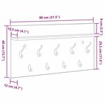 vidaXL Porte-manteau mural avec étagère Montage mural avec stockage Gris béton 80 x 40 x 12 cm