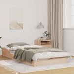 vidaXL Cadre de lit surélevé Marron 100 x 200 cm Bois massif en pin