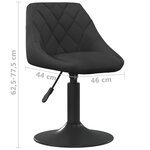 vidaXL Chaise de salle à manger Noir Velours