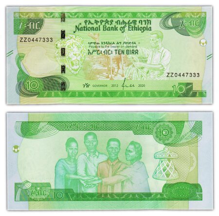 Billet de collection 10 birr 2020 éthiopie - neuf - p55