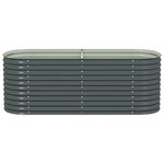 vidaXL Lit surélevé de jardin 240x80x81 cm Acier galvanisé Gris