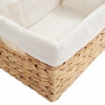 vidaXL Paniers de rangement 3 Pièces Naturel 40 x 30 x 18 cm