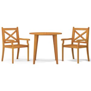 vidaXL Ensemble à manger de jardin 3 Pièces Bois d'acacia solide