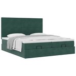 vidaXL Cadre de lit ottoman avec matelas vert foncé 200x200 cm velours