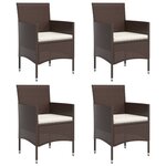 vidaXL Ensemble à manger de jardin coussins 5 Pièces Marron/noir