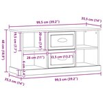 vidaXL Meuble TV Chêne noir 99 5 x 35 5 x 48 cm Bois d'ingénierie