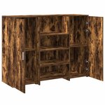 vidaXL Bureau de réception chêne fumé 135x50x103 5cm bois d'ingénierie