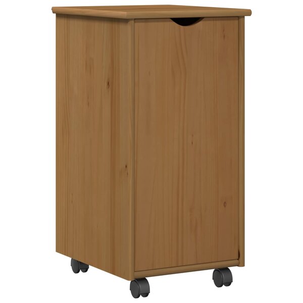 vidaXL Cabinet roulant avec roue Marron miel 34 x 39 x 65 5 cm