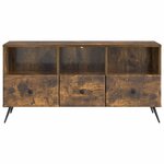 vidaXL Meuble TV Chêne fumé 102 x 34 5 x 50 cm Bois d'ingénierie